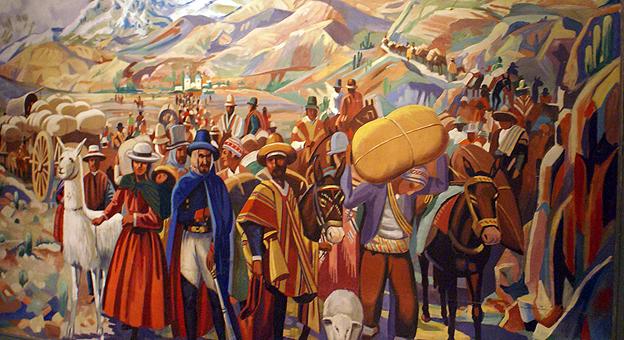 
Óleo de autor anónimo (Mediados del Siglo XX) que se exhibe en la Sala del Éxodo Jujeño
del Museo Histórico Provincial “Juan Galo Lavalle” (San Salvador de Jujuy).
